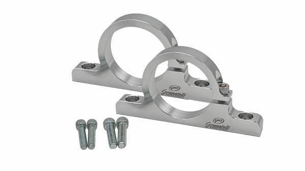 Granatelli Motor Sports 2.00" (50mm) Aluminum Fuel Filter Mounting Brackets Clear Anodize