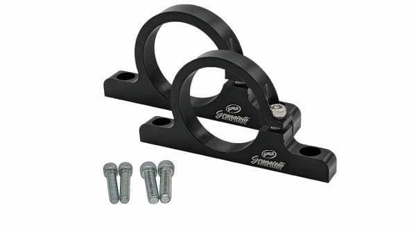 Granatelli Motor Sports 2.00" (50mm) Aluminum Fuel Filter Mounting Brackets Black