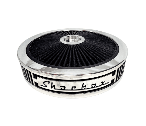 Blingz Beauty Bandz, "SPECIAL ORDER" Grill Insert, 14" x 3" Black Filter Element, Chrome Lip around Black Filtered Lid.