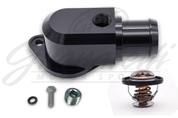 Granatelli Motor Sports Black Billet Thermostat Housing with Thermostat 430180B